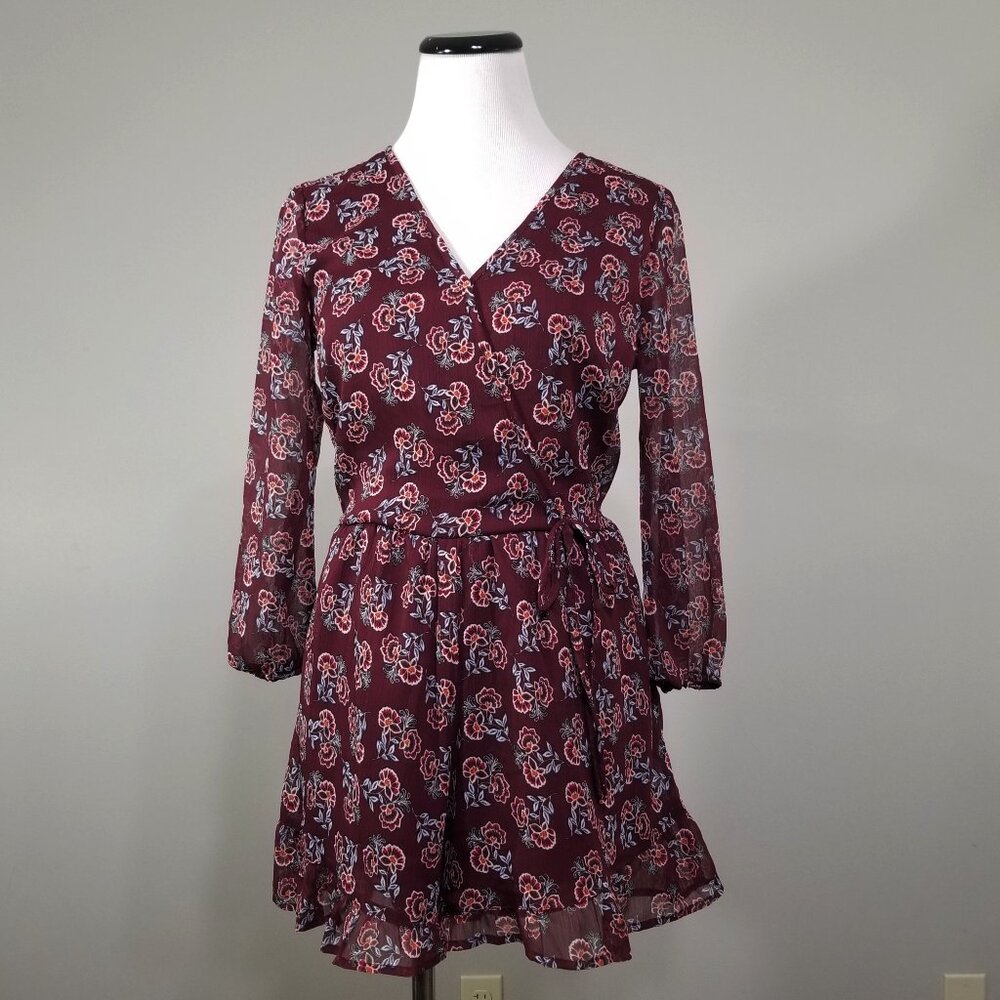 NWT Band Of Gypsies Floral Faux Wrap Romper Small Boho Chic Resortwear